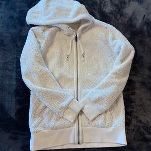 Roxy White Sherpa Zip-Up Hoodie